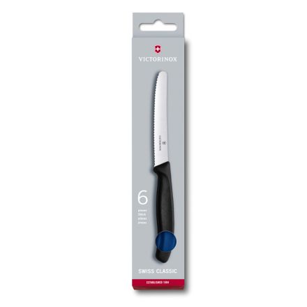 Victorinox Swiss Classic 6 Piece Tomato and Table Knife Set Serrated Round Blue V6.7832.6.