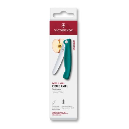 Victorinox Swiss Classic Picnic Knife, Foldable Kale Green 11 cm Box V6.7834.FC1.