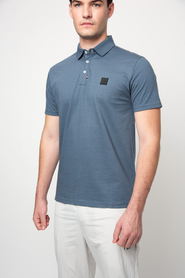Polo Mens Active Bagde Short Sleeve Golfer Blue