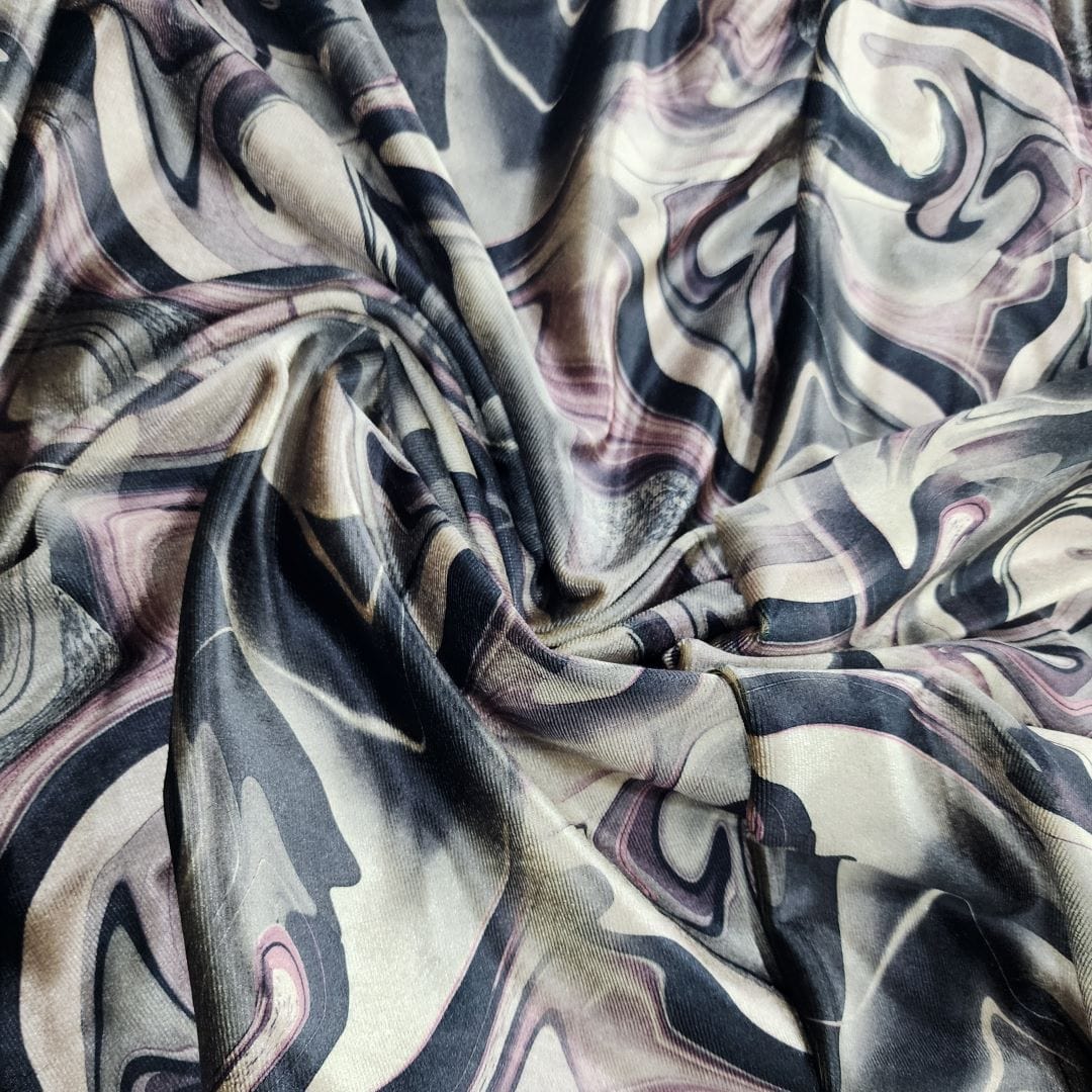 VELVET Dress Fabrics Printed Stretch Velvet Fabric 150cm (7286785179737)