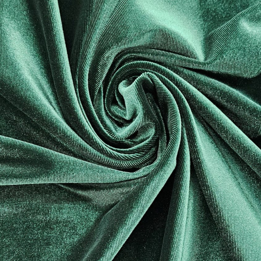 velvet Dress Fabrics Bottle Green Korean Stretch Velvet Fabric 150cm (7562619060313)