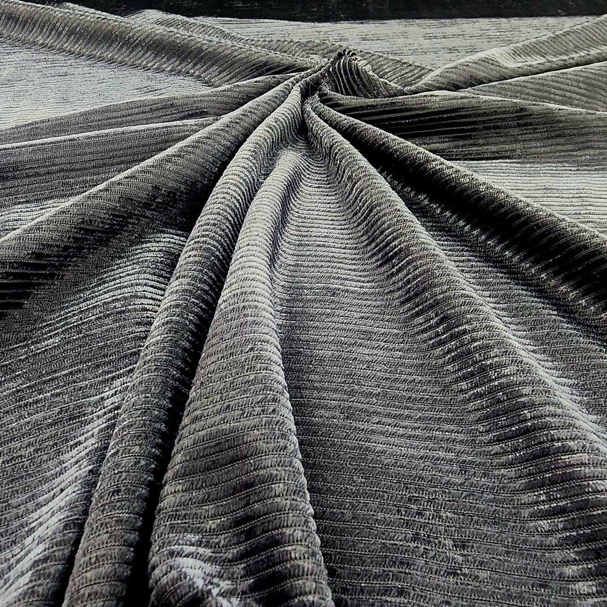 velvet Dress Fabrics Grey Lurex Velvet Stripe Fabric 150 cm (7563355160665)