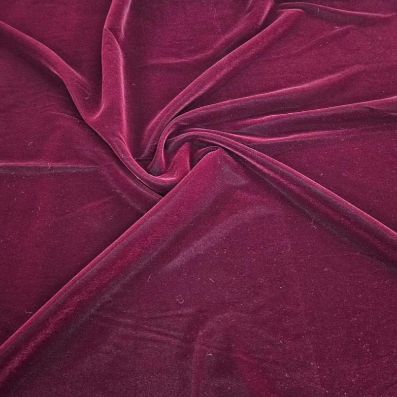 velvet Dress Fabrics Maroon Triple Velvet Fabric Black 112cm (7241183461465)