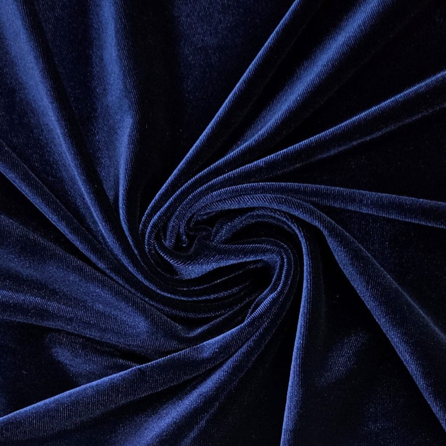 velvet Dress Fabrics Navy Korean Stretch Velvet Fabric 150cm (7562619060313)