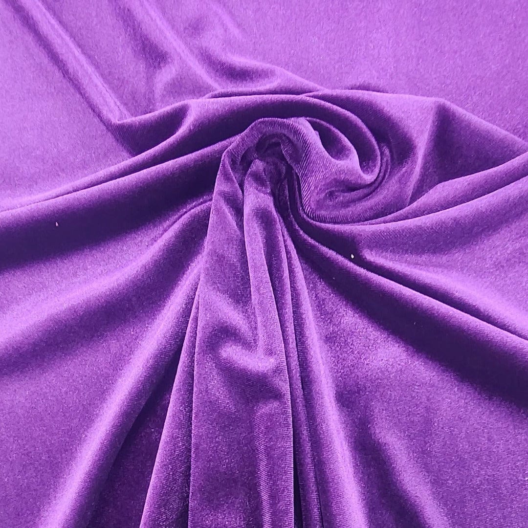 velvet Dress Fabrics Purple Korean Stretch Velvet Fabric 150cm (7562619060313)