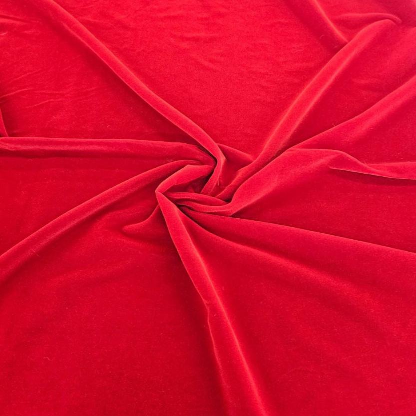 velvet Dress Fabrics Red Triple Velvet Fabric Black 112cm (7241183461465)