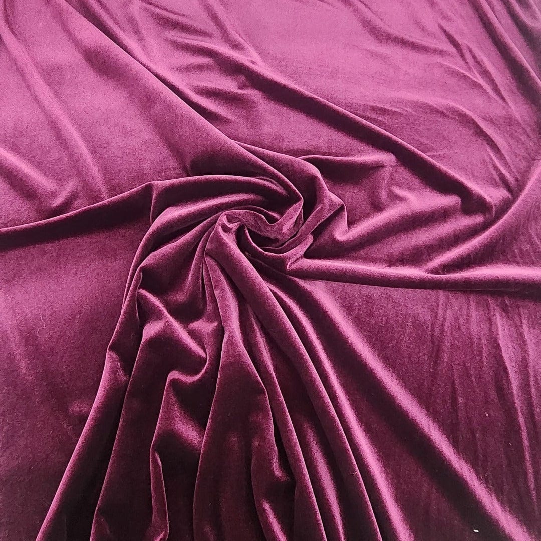 velvet Dress Fabrics Wine Korean Stretch Velvet Fabric 150cm (7562619060313)