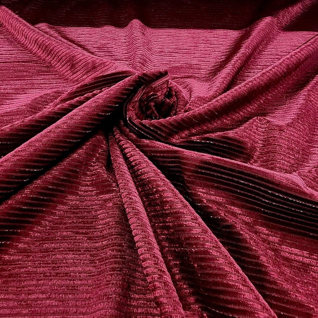 velvet Dress Fabrics Wine Lurex Velvet Stripe Fabric 150 cm (7563355160665)