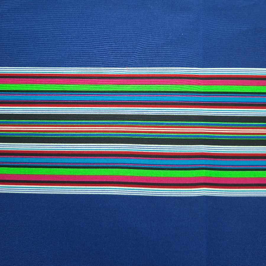 VENDA STRIPES Dress Fabrics Navy/626 Venda Print Fabric 90 cm