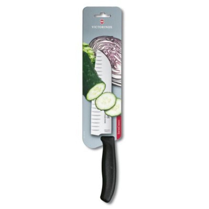 Victorinox Knife Victorinox Fluted Santoku Knife, 17cm Black V6.8523.17B (6650993279065)