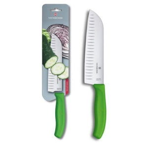 Victorinox Knife Victorinox Swiss Classic Santoku Knife Fluted Blade -Green 17cm Blister V6.8526.17L4B (7289611288665)