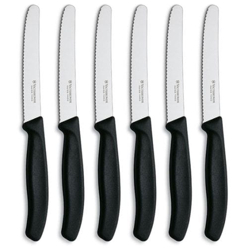 Victorinox Peeler Victorinox Swiss Classic 6 Piece Steak Knife Set Serrated Round Black V6.7833.6 (7461505040473)