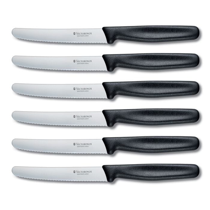 Victorinox Peeler Victorinox Swiss Classic 6 Piece Steak Knife Set Serrated Round Black V6.7833.6 (7461505040473)