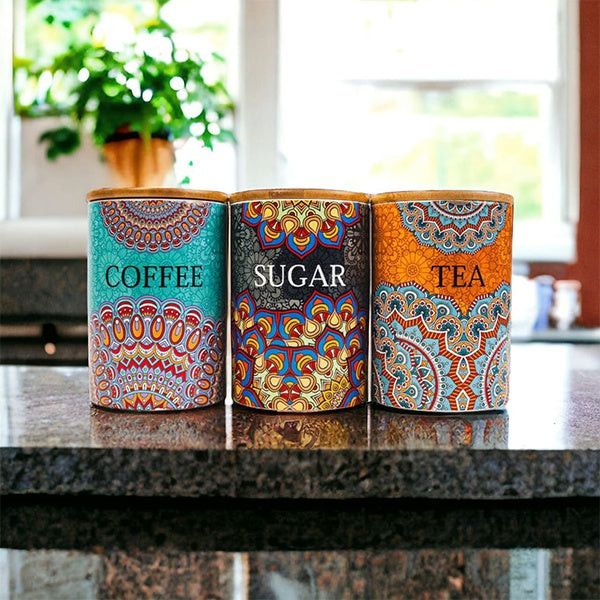 Villa Alegre Canisters Villa Alegre 3 Pack Ceramic Canisters Coffee, Sugar & Tea 11262