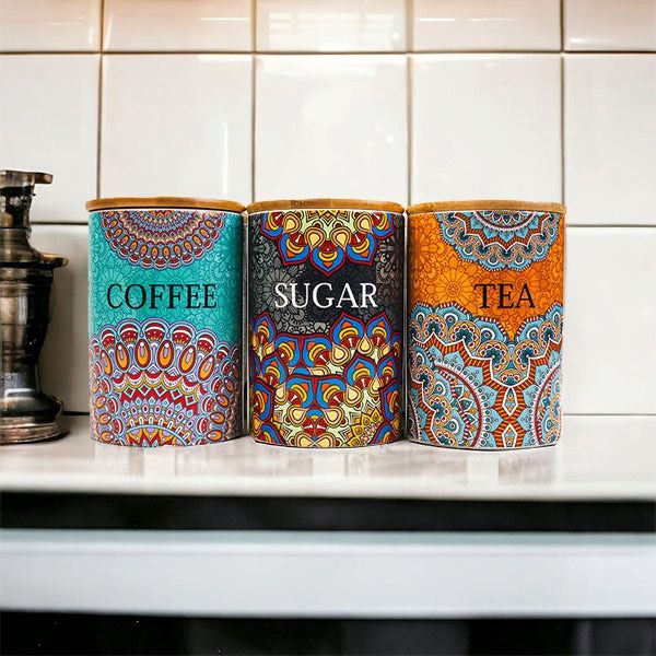 Villa Alegre Canisters Villa Alegre 3 Pack Ceramic Canisters Coffee, Sugar & Tea 11262