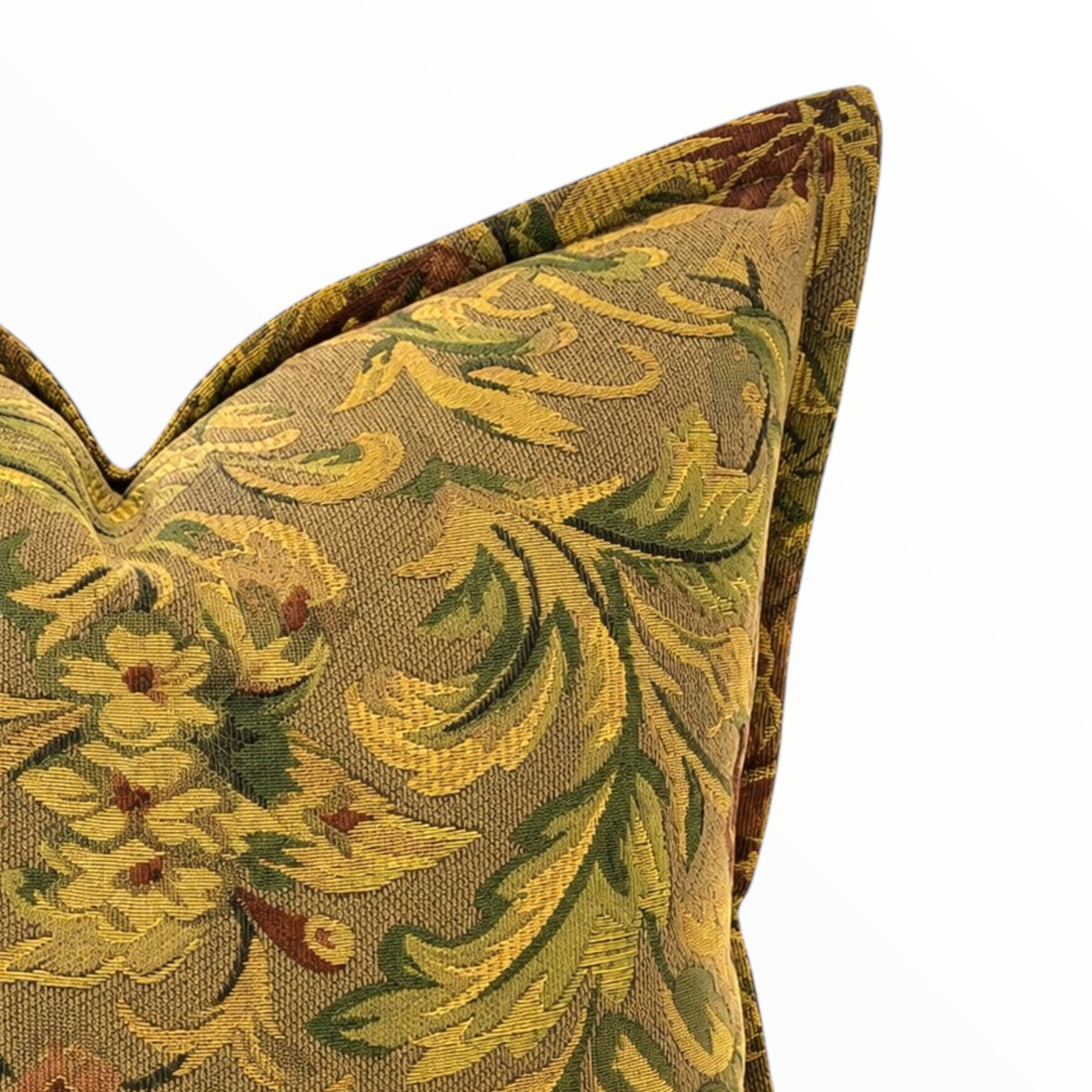Assorted Scatter Cushion Tapestry Crewel Vine OlIve 60x60 cm.