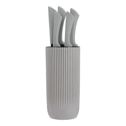 Viners Knife Block Viners Everyday Ripple Knife Block Grey 5 Piece VN0305264