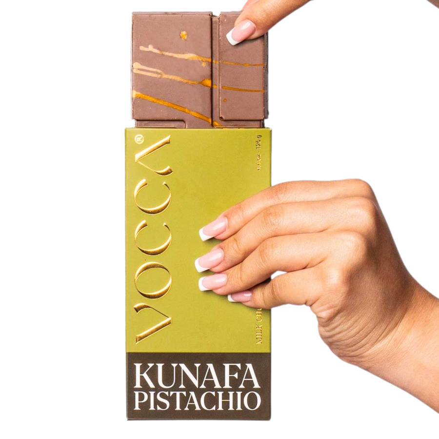 Vocca Chocolate Vocca® Dubai Pistachio Kunafa in Milk Chocolate Bar 125g