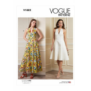 VOGUE PATTERN HABBY Vogue Dress Pattern V1882-B5 (8-10-12-14-16) (7508435796057)