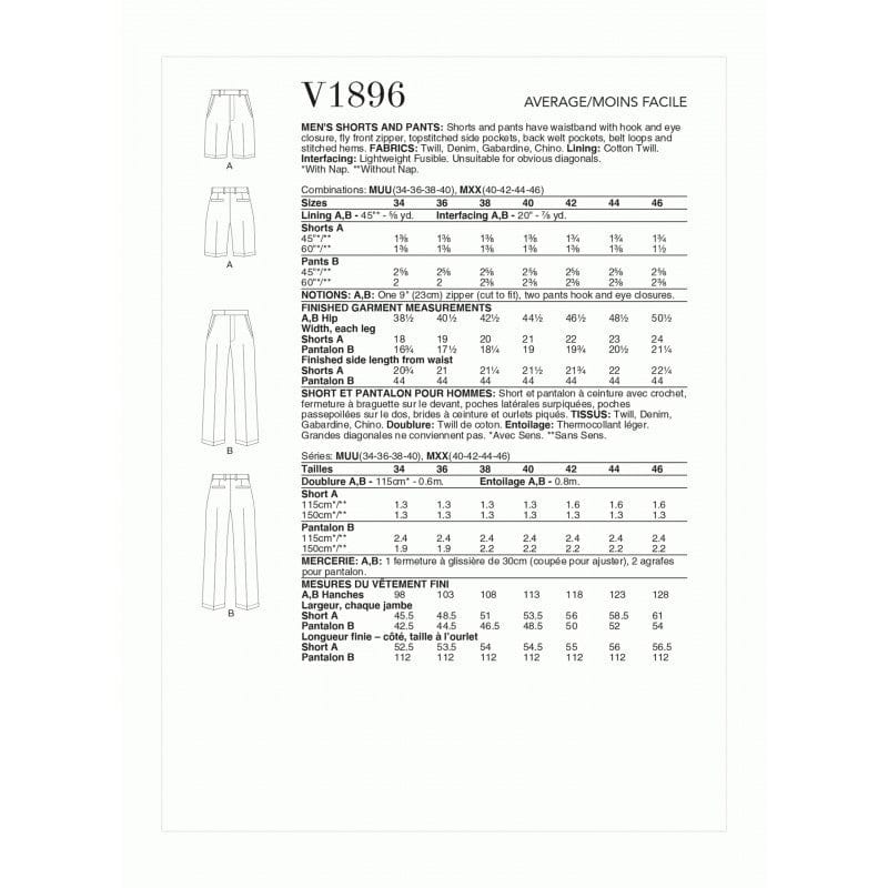 VOGUE PATTERN HABBY Vogue Dress Pattern V1896-MUU (7508437762137)