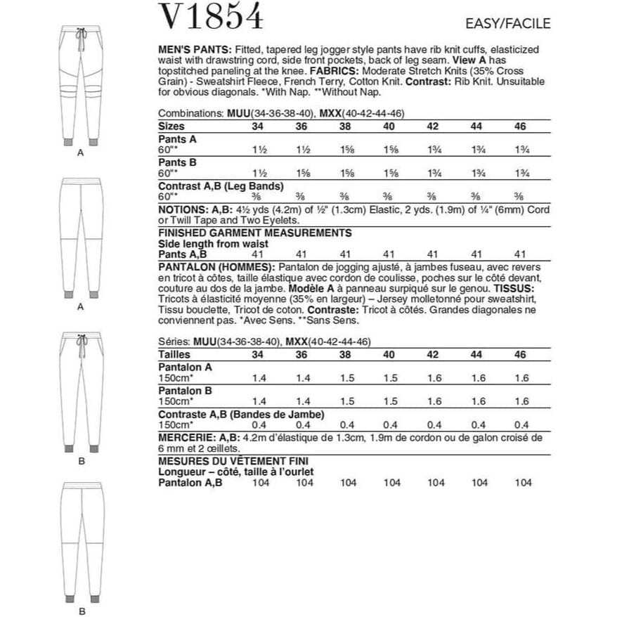 VOGUE PATTERN Habby Vogue Pattern V1854 MUU (34-36-38-40) (7508449329241)