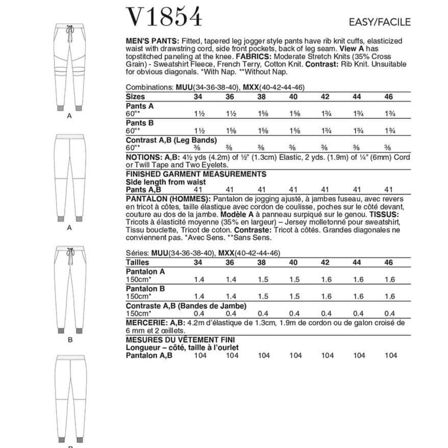 VOGUE PATTERN Habby Vogue Pattern V1854 MXX (40-42-44-46) (7508449230937)