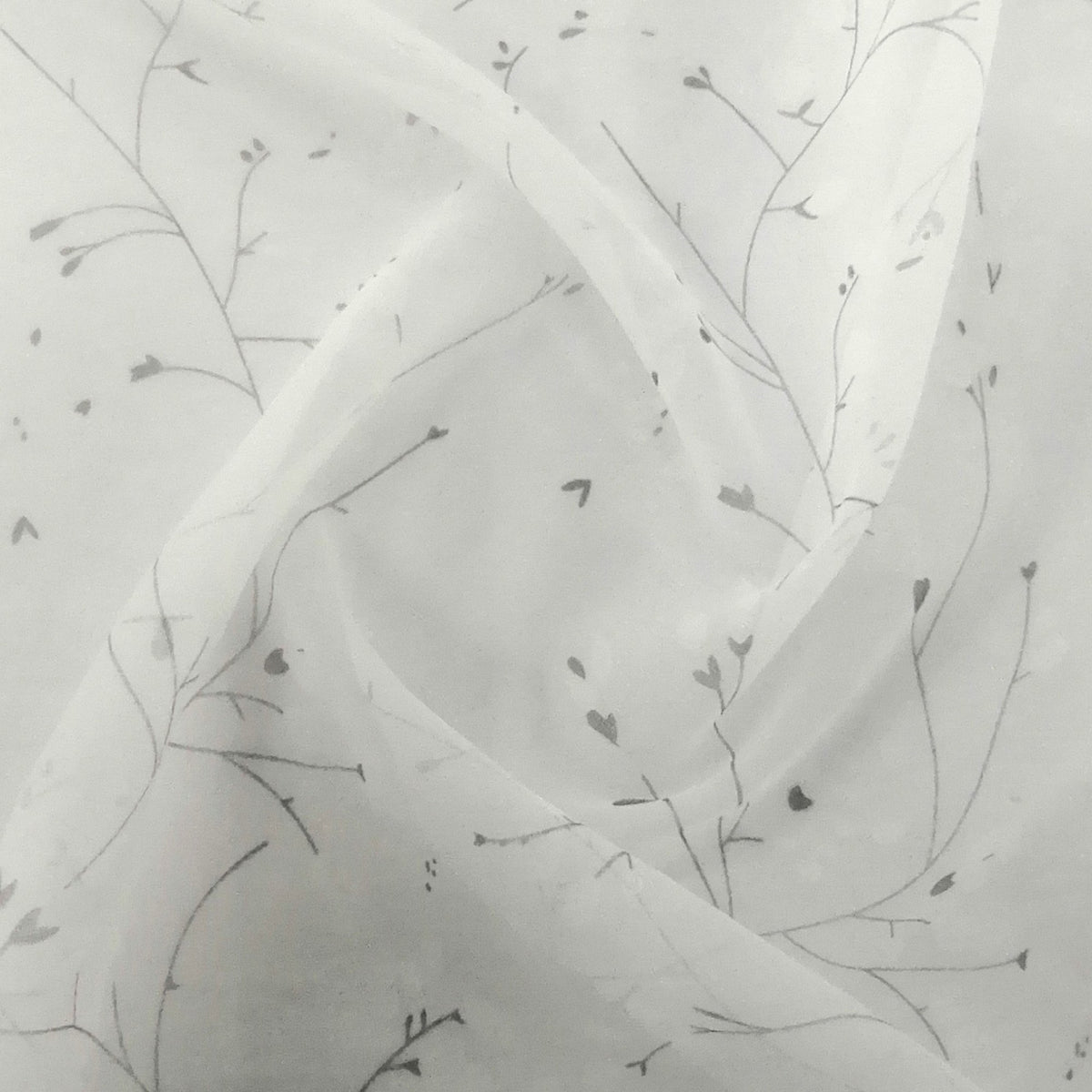 Fabric Voile Floral Grey 280 cm