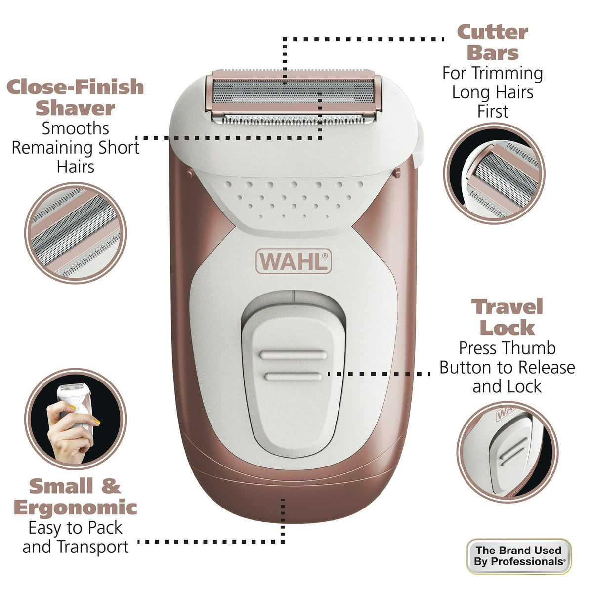 Wahl Clipper Wahl Smooth Confidence, Ladies Waterproof, Battery Shaver WT3024992 (7492576280665)
