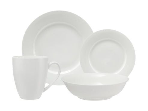 Maxwell & Williams white Basics Soho Rim Dinner Set 16 Piece WBA0144.
