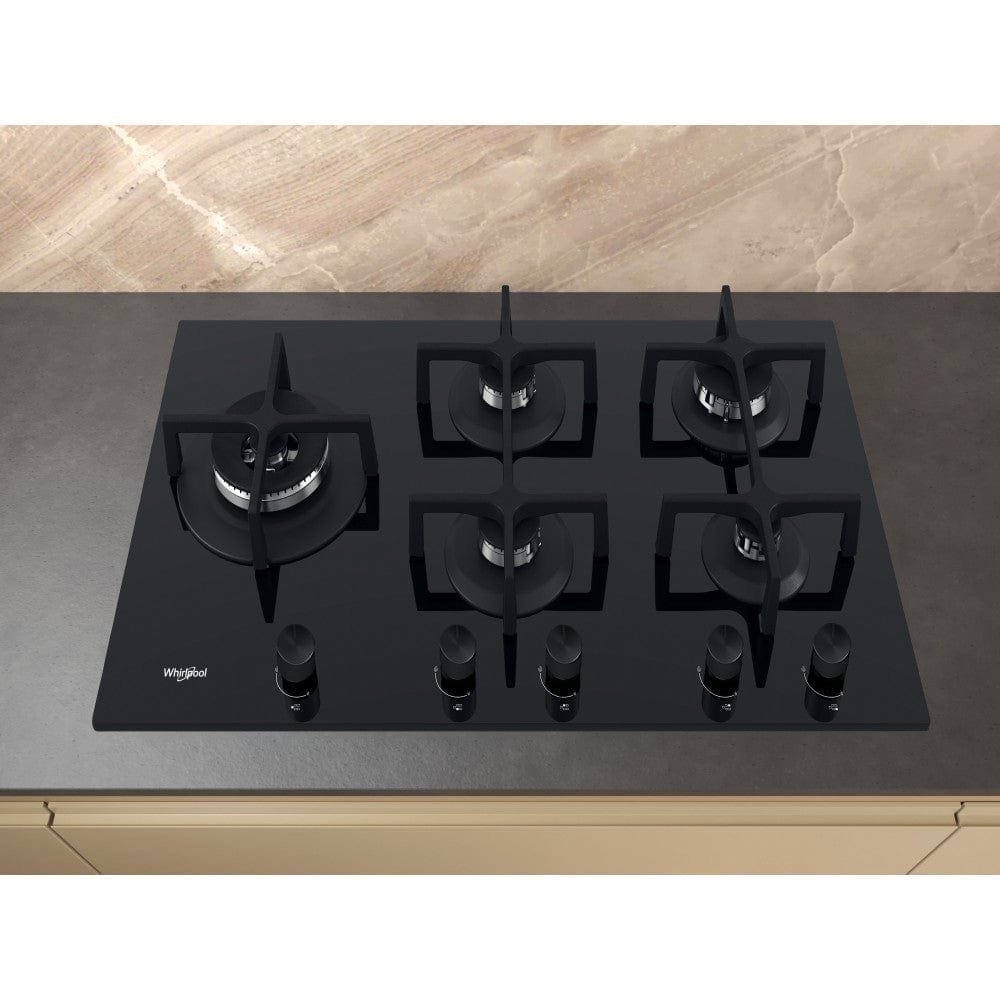 Whirlpool Gas Hob Whirlpool 86cm 5Burners  Glass Gas Hob Stove GOA9523/NB1