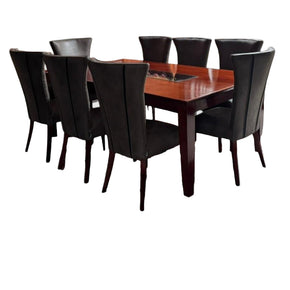 Dusk Dining Set Teak Gloss 9Pc (8012841943129)