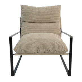 Home Beige Metal Arms Madrid Chair