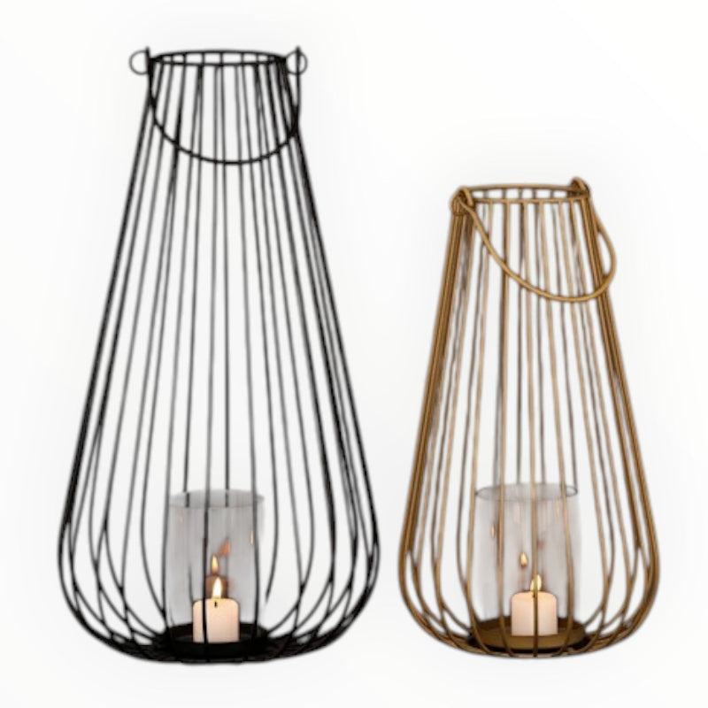 Iron Wire Lantern Big KI-222 W/Glass Pipe