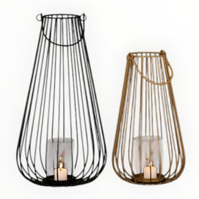 Iron Wire Lantern Big KI-222 W/Glass Pipe