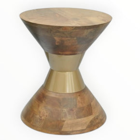 Wooden Stool With Metal Cone KI-081