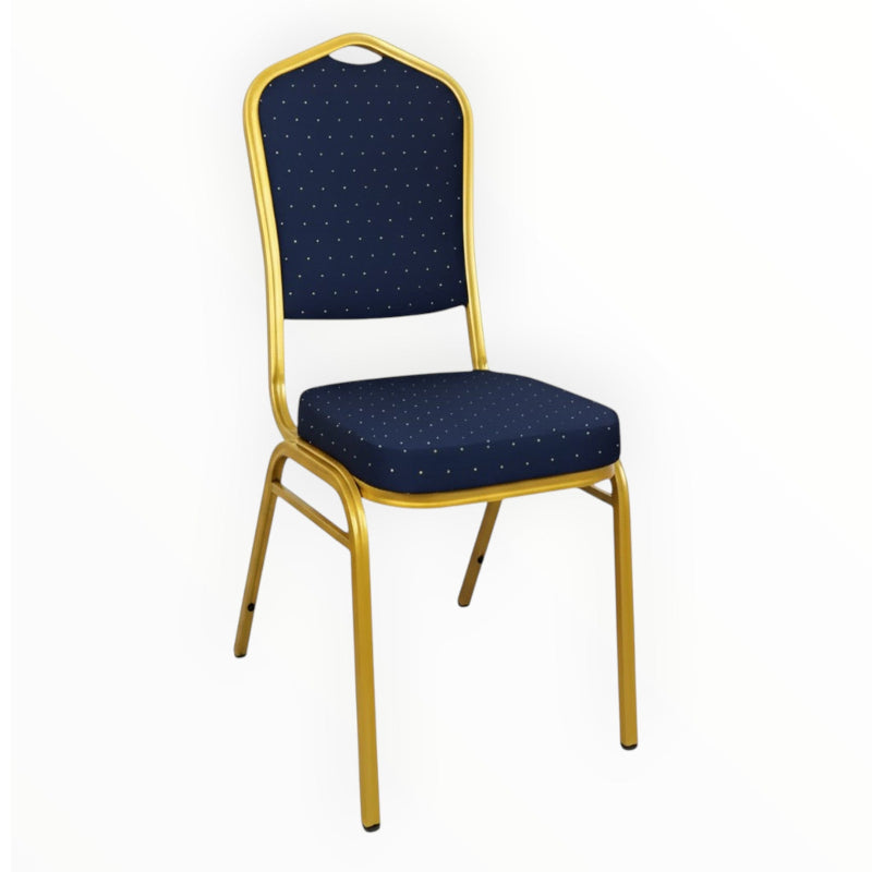 Conference Chair Blue With Gold Frame