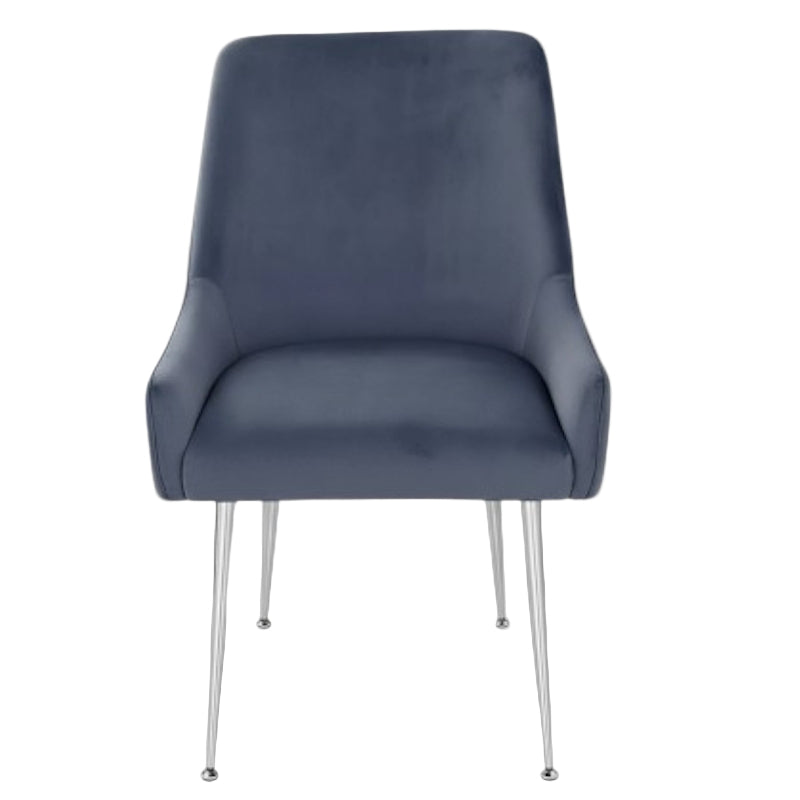 Grey Chair with Silver Legs