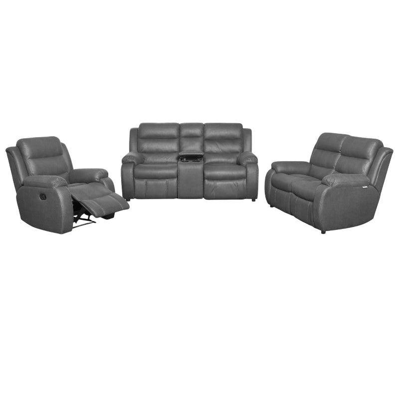 Lara 5 Seater 221 (3 Action+Console Mottled Grey) (8017468686425)