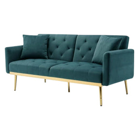 Roma Sofa Bed 3-Seater Black Gold Frame
