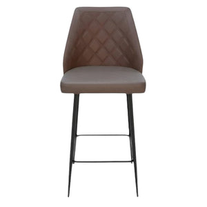 Home Nico Brown Bar Stool with Steel Legs