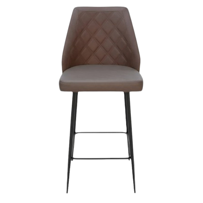 Home Nico Brown Bar Stool with Steel Legs
