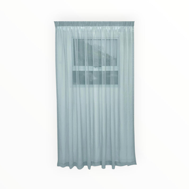 Mystic Voile Curtain Duck Egg Taped