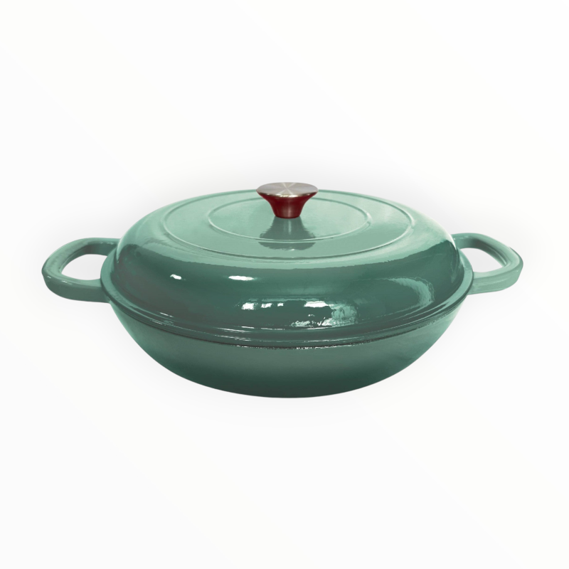 Cast Iron Saucepan 30cm Enamel Sea Salt CH1222