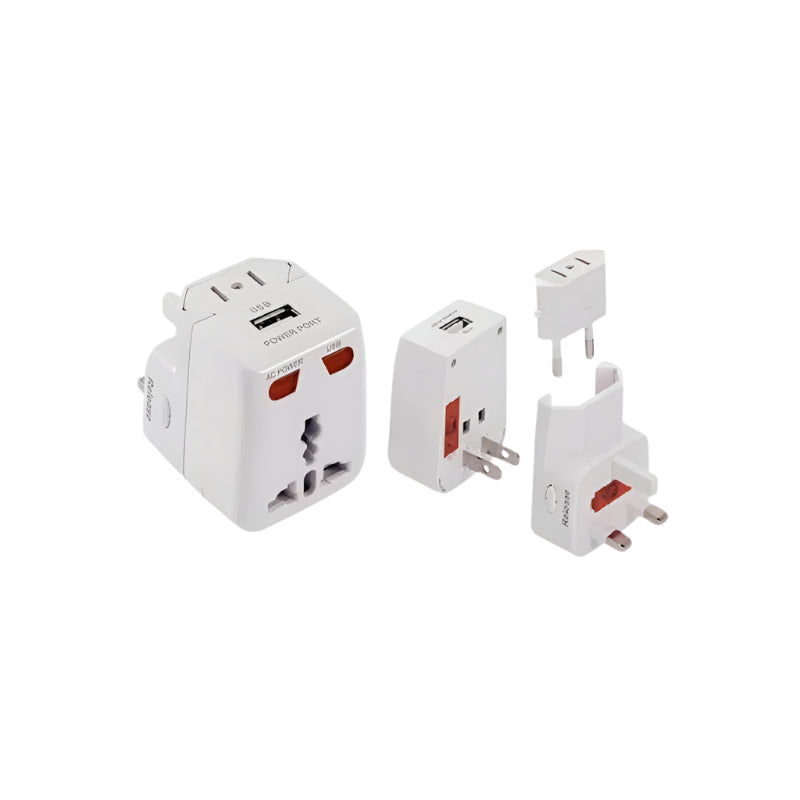 Travel Adapter With USB  charger -03 (8005943558233)