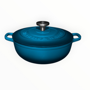 Maxwell & Williams Cast Iron Round Casserole 3.3L Midnight Blue SE0022
