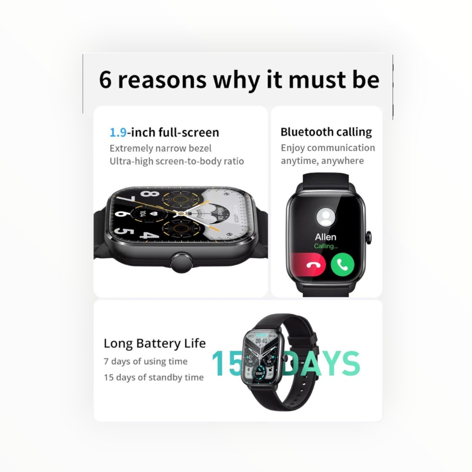Colmi Smartwatch C61-SB HD Screen BT
