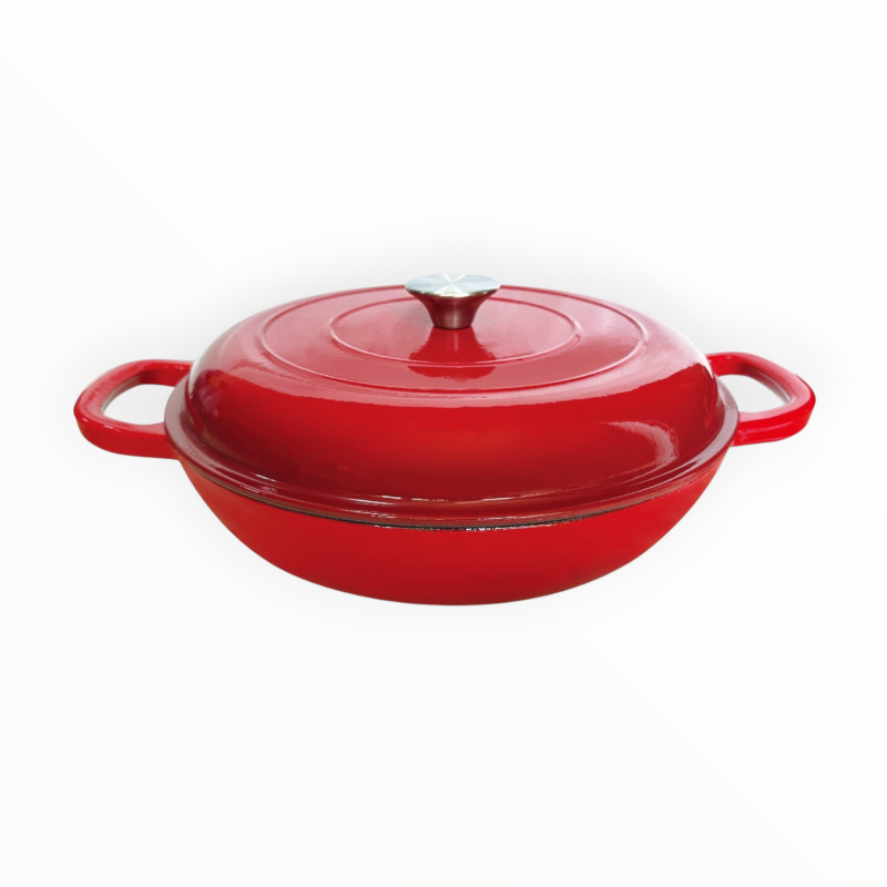 Cast Iron Saucepan 30cm Enamel Red CH1220