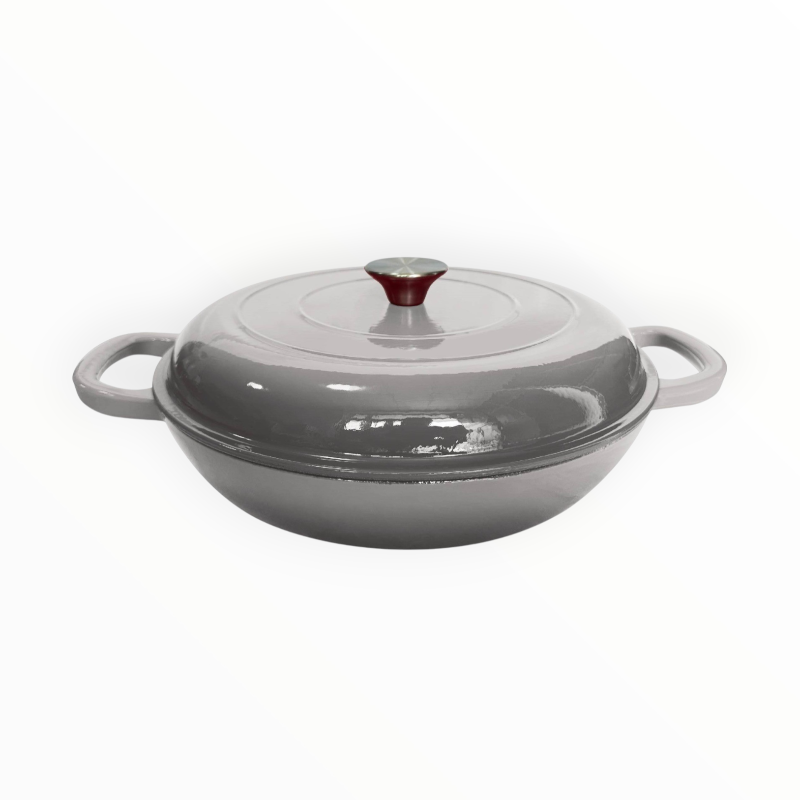 Cast Iron Saucepan 30cm Enamel Grey CH1221