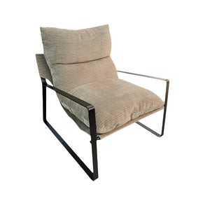 Home Beige Metal Arms Madrid Chair