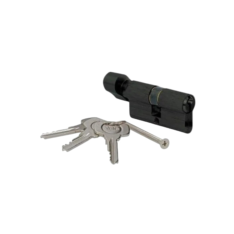 Yale 64 mm Euro Profile Thumb-Turn Cylinder – Matte Black